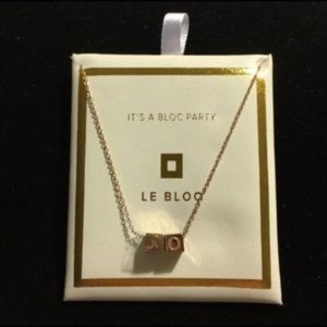 LE BLOC JEWELRY NECKLACE XO BLOCKS ROSE GOld 18